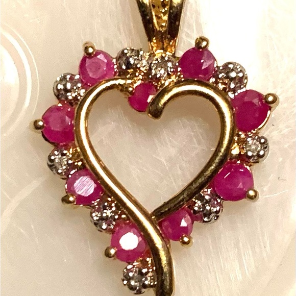 Jewelry - Gold and Pink Heart Pendant